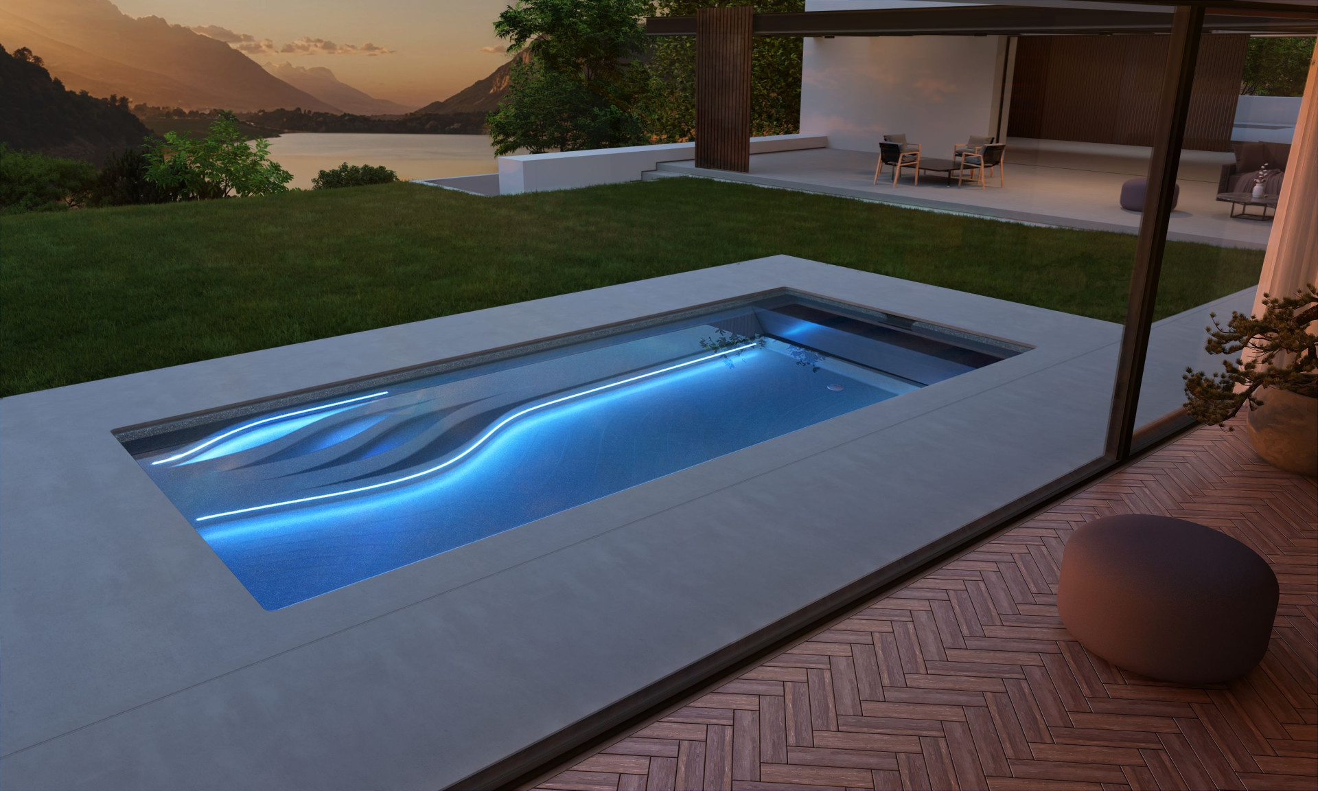 Keramické bazény Waterrows SunSet_GRANIT_high water